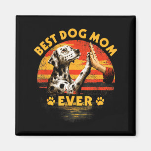 Dalmatian mum retro sunset funny dog mother's day magnet