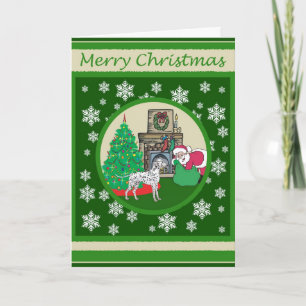 Dalmatian Old Fashioned Christmas Holiday Card