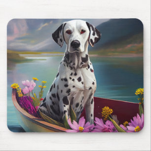 Dalmatian on a Paddle: A Scenic Adventure Mouse Mat