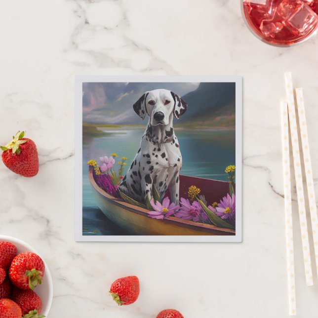 Dalmatian on a Paddle: A Scenic Adventure Napkin (Insitu)