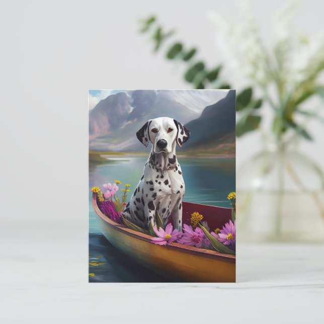 Dalmatian on a Paddle: A Scenic Adventure Postcard (Standing Front)