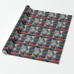 Dalmatian on a Paddle: A Scenic Adventure Wrapping Paper