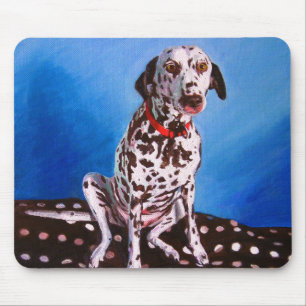 Dalmatian on spotty cushion 2011 mouse mat