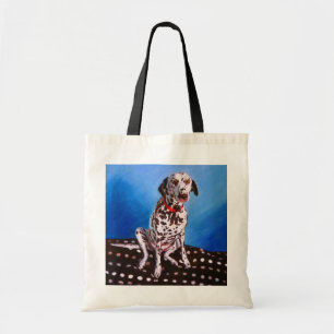 Dalmatian on spotty cushion 2011 tote bag
