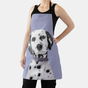 Dalmatian Painting - Cute Original Dog Art Apron