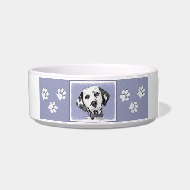 Dalmatian Painting - Cute Original Dog Art Bowl (Right)