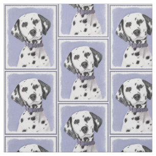 Dalmatian Painting - Cute Original Dog Art Fabric