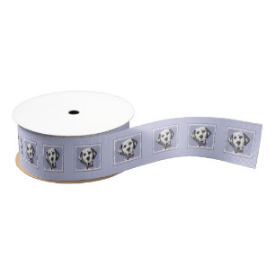 Dalmatian Painting - Cute Original Dog Art Grosgrain Ribbon