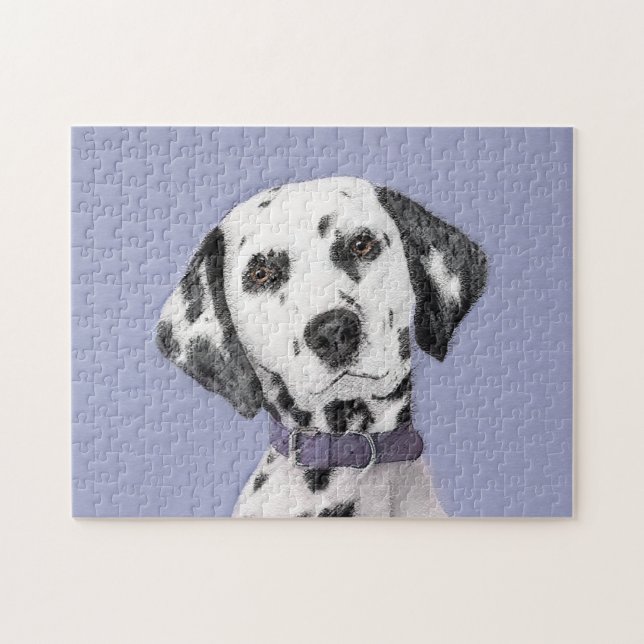 Dalmatian Painting - Cute Original Dog Art Jigsaw Puzzle (Horizontal)