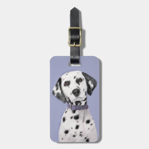 Dalmatian Painting - Cute Original Dog Art Luggage Tag