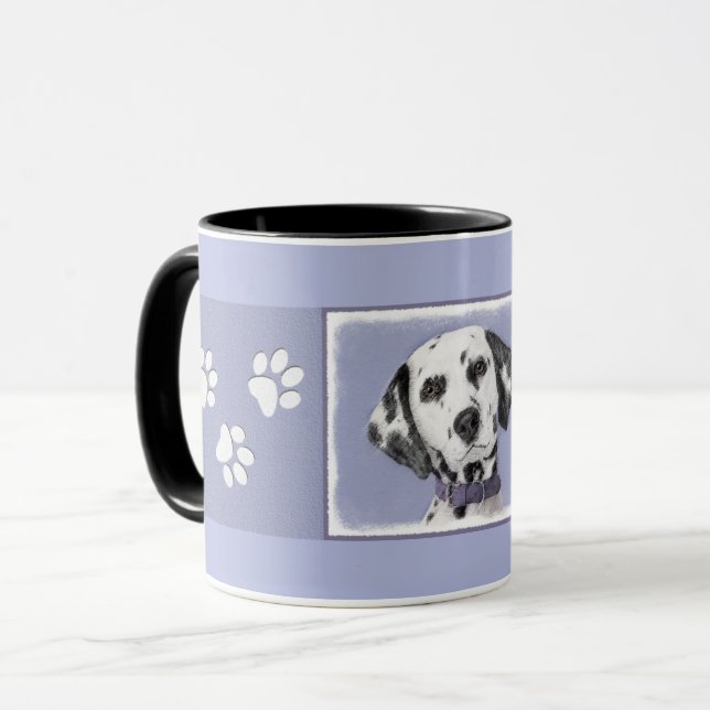 Dalmatian Painting - Cute Original Dog Art Mug (Front Left)