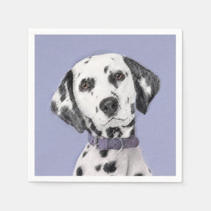 Dalmatian Painting - Cute Original Dog Art Napkin