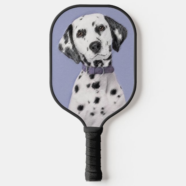 Dalmatian Painting - Cute Original Dog Art Pickleball Paddle (Front)
