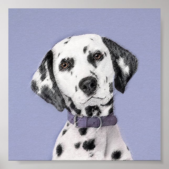 Dalmatian Painting - Cute Original Dog Art Poster (Front)