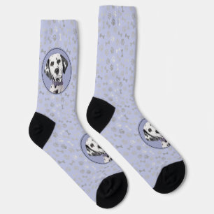 Dalmatian Painting - Cute Original Dog Art Socks
