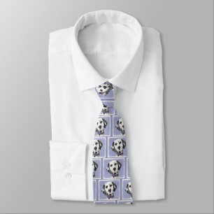 Dalmatian Painting - Cute Original Dog Art Tie