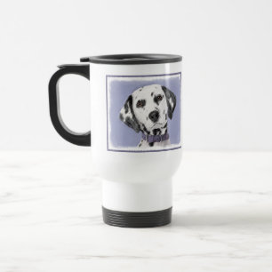 Dalmatian Painting - Cute Original Dog Art Travel Mug
