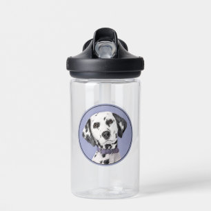 Dalmatian Painting - Cute Original Dog Art Water Bottle