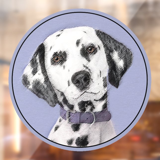 Dalmatian Painting - Cute Original Dog Art Window Cling (Sheet 2)
