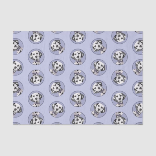 Dalmatian Painting Spotted Cute Original Dog Art Tissue Paper (Front)