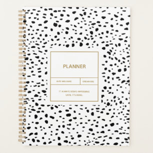 Dalmatian Pattern Black and White Planner