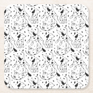 Dalmatian Pattern Square Paper Coaster