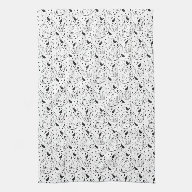 Dalmatian Pattern Tea Towel (Vertical)