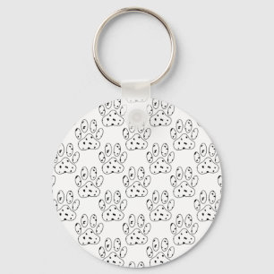 Dalmatian Paw Print Pattern Key Ring