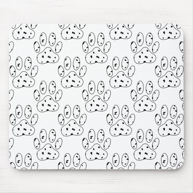 Dalmatian Paw Print Pattern Mouse Mat (Front)