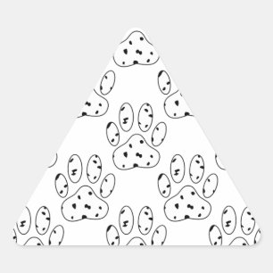 Dalmatian Paw Print Pattern Triangle Sticker