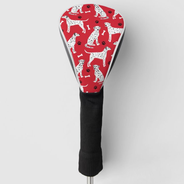 Dalmatian Paws and Bones Golf Head Cover (Front)