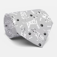 Dalmatian Paws and Bones Neck Tie