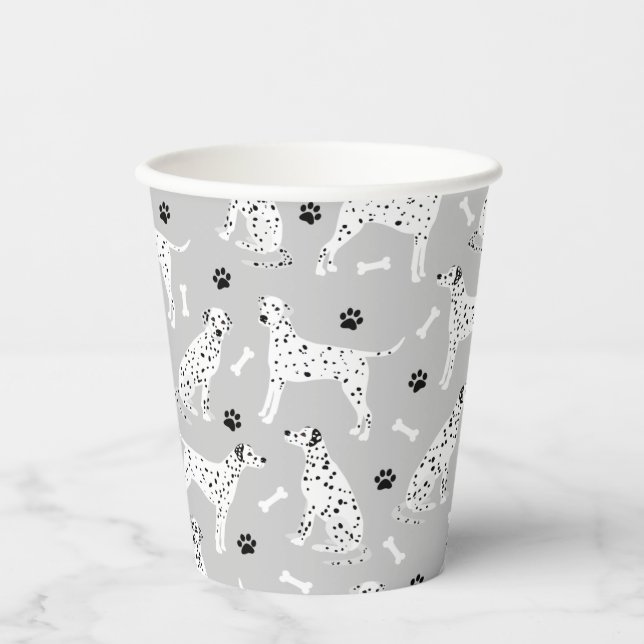 Dalmatian Paws and Bones Paper Cups (Front)