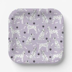 Dalmatian Paws and Bones Paper Plates