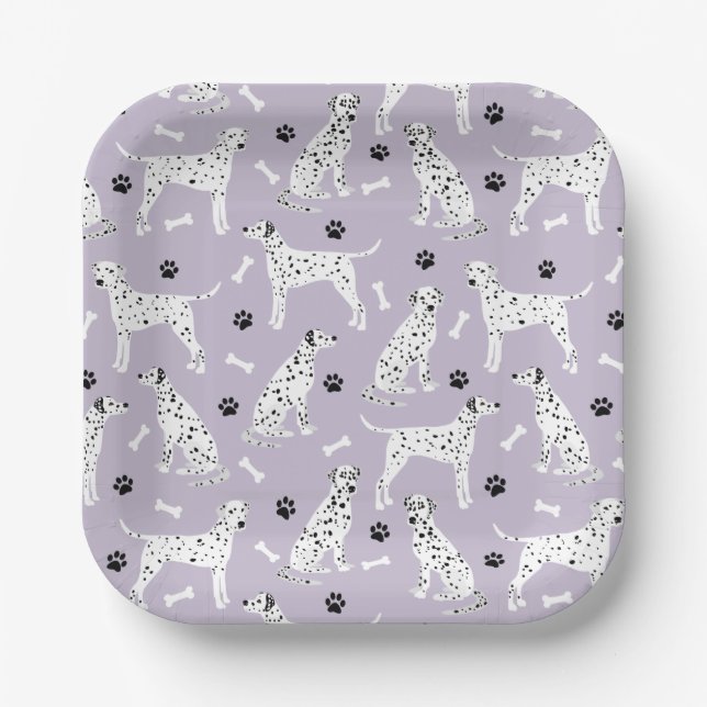 Dalmatian Paws and Bones Paper Plates (Front)