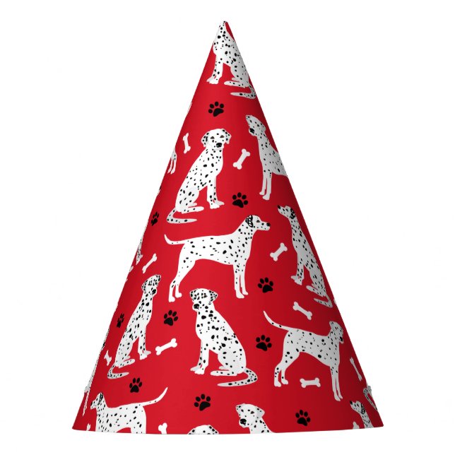 Dalmatian Paws and Bones Party Hat (Front)