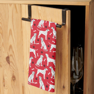 Dalmatian Paws and Bones Tea Towel