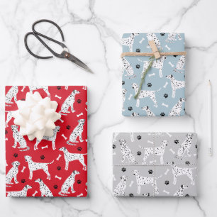 Dalmatian Paws and Bones Wrapping Paper Sheet