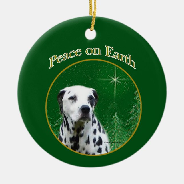 Dalmatian Peace Ceramic Tree Decoration (Front)