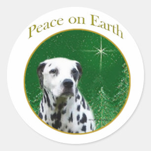 Dalmatian Peace Classic Round Sticker