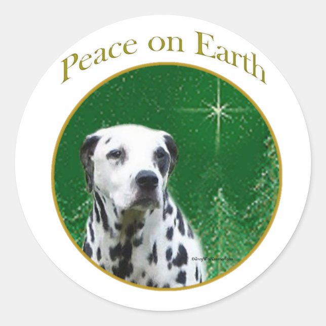 Dalmatian Peace Classic Round Sticker (Front)