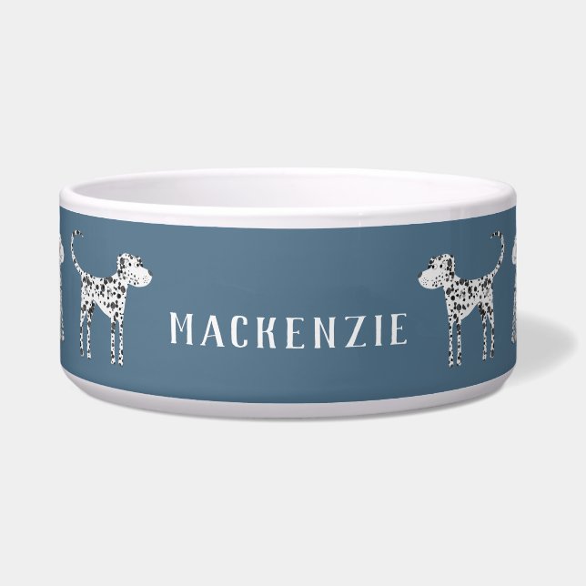 Dalmatian Personalised Dog Bowl (Front)