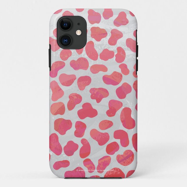 Dalmatian Pink and White Print Case-Mate iPhone Case (Back)