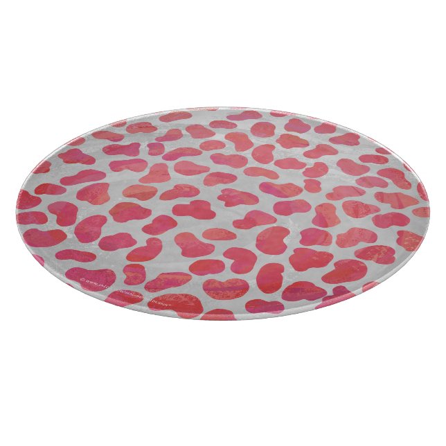Dalmatian Pink and White Print Cutting Board (Corner)
