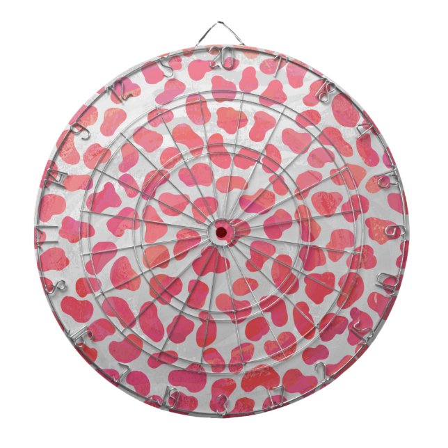 Dalmatian Pink and White Print Dartboard (Front)
