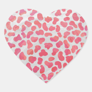 Dalmatian Pink and White Print Heart Sticker
