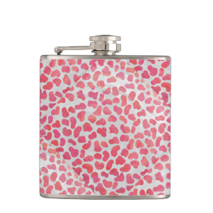Dalmatian Pink and White Print Hip Flask