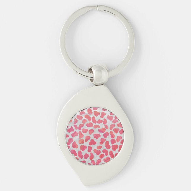 Dalmatian Pink and White Print Key Ring (Front)