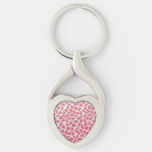 Dalmatian Pink and White Print Key Ring