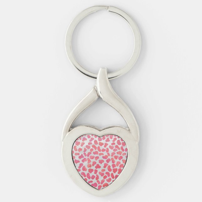 Dalmatian Pink and White Print Key Ring (Front)